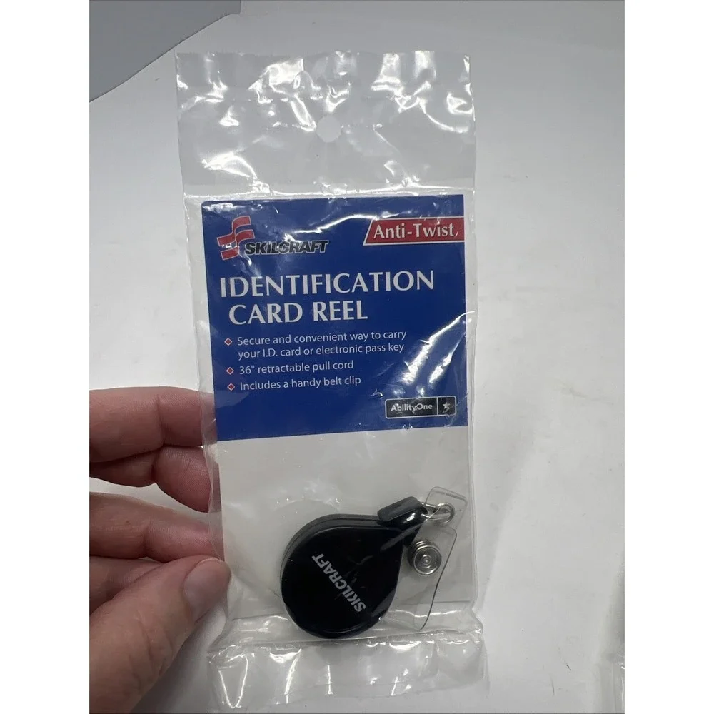 Lot of 2 SKILCRAFT Retractable ID Card Reels 36